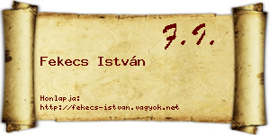 Fekecs István névjegykártya